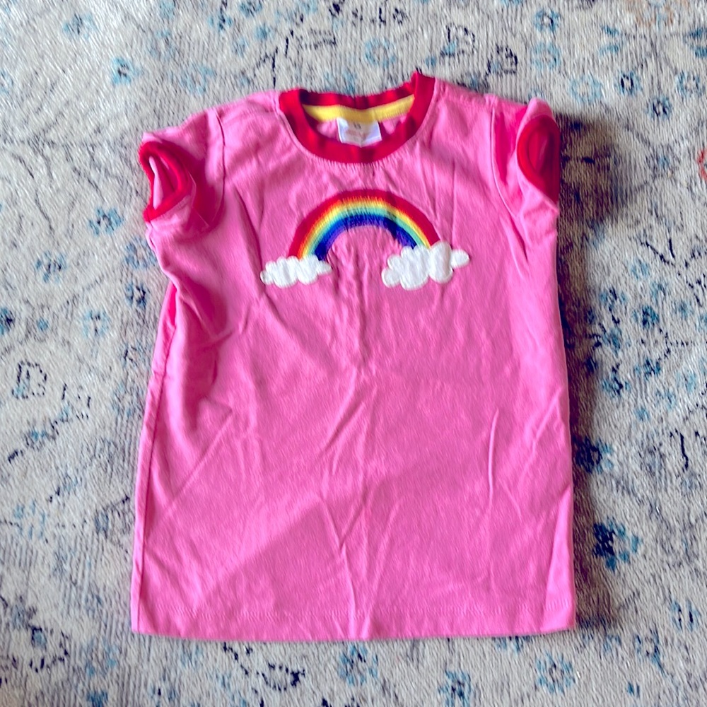 Hanna Andersson Pink Rainbow Ringer Tee; size 120(6)